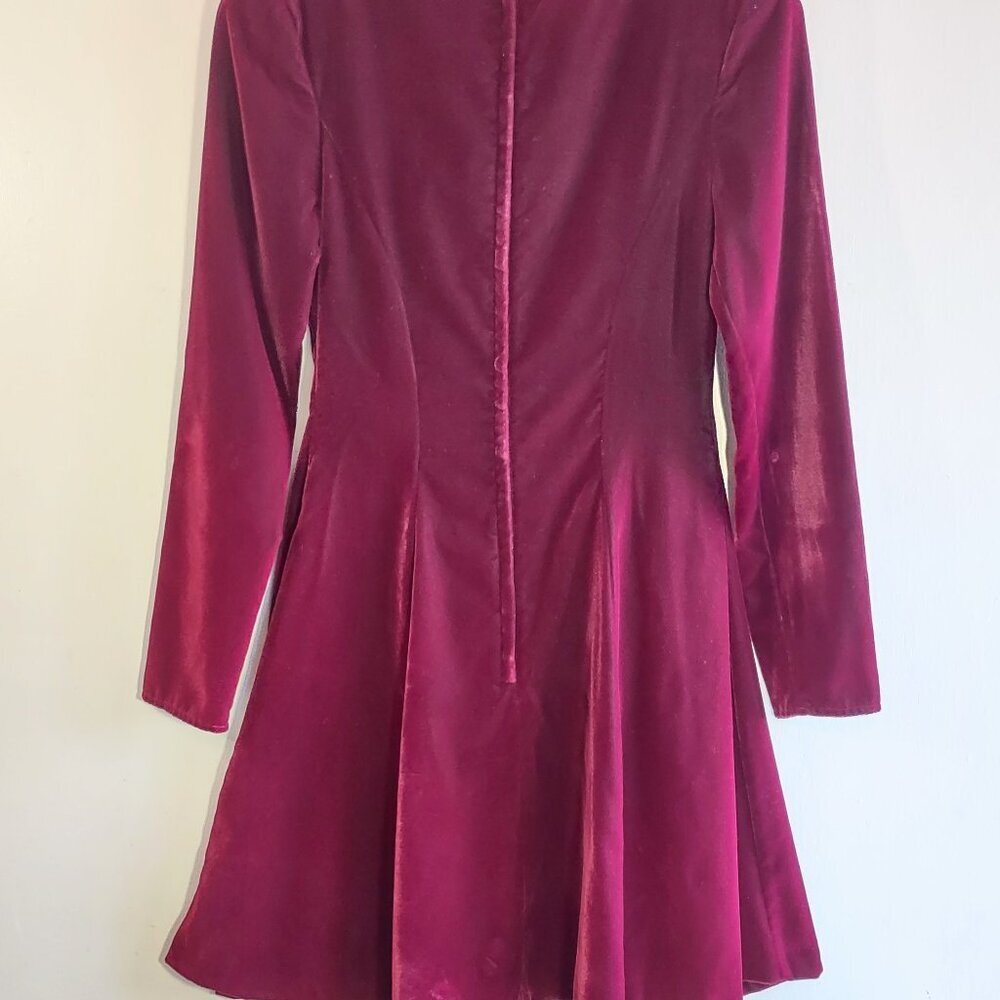 Vintage Gunne Sax Jessica McClintock Cranberry Red Velvet Dress USA Women Sz 5/6 - Picture 5 of 11